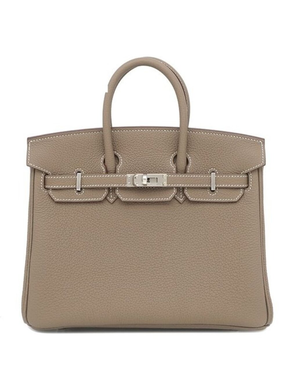 Hermes Handbag Birkin 25 Togo Etoupe Silver Greige